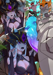 amisha big_breasts big_penis galio league_of_legends lee_sin long_hair painted_nails purple_eyes purple_nail_polish purple_nails syndra tagme thick_penis white_hair