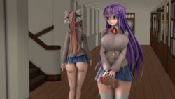 1futa 1girls 3d accidental_erection accidental_exposure ass bare_legs big_ass big_breasts big_butt big_penis blue_skirt blush brown_hair doki_doki_literature_club embarrassed erection erection_under_clothes erection_under_skirt exposed_anus exposed_ass exposed_penis female futa futa_focus futanari green_eyes hair_ribbon hiding_erection holding_penis long_hair looking_back monika_(doki_doki_literature_club) no_panties ponytail provocative public_exposure purple_eyes purple_hair quadraticsfm ribbon school school_uniform schoolgirl sfm short_skirt skirt source_filmmaker staring_at_another teasing thick thick_penis thick_thighs thighhighs thighs unwanted_erection white_ribbon yuri_(doki_doki_literature_club)