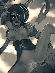 1girls cute female large_breasts leviathan_(skullgirls) skullgirls squigly stitched_mouth tagme undead zombie zombie_girl