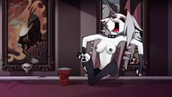 16:9 1girls anthro bombproof_(helluva_boss) breasts canid canine canis drooling edit female helluva_boss loona_(helluva_boss) mammal paws sex sleep_sex sleeping vivienne_medrano widescreen wolf