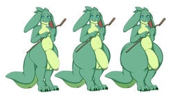 anthro ass balls big_(disambiguation) big_balls big_butt big_penis bread fantasy floppy food gain genitals hi_res hyper kobold magic_user male narusewolf nude overweight paws penis sequence shy smile solo thick_penis thick_tail thick_thighs weight_gain weights wide_hips