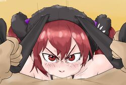 1girls alternate_costume angry angry_fellatio bunny_ears bunny_girl bunnysuit easter fellatio female fire_emblem fire_emblem_awakening fire_emblem_heroes looking_at_viewer male naktihari99 nintendo oral pov pulling red_eyes red_hair severa_(fire_emblem) source_request straight tearing_up tears