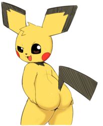 ass ass_grab big_ass big_butt blush brown_eyes butt_grab ear fat_ass fat_butt fur furry furry_only huge_ass huge_butt looking_at_viewer male male_only nintendo nude pichu pokemon pururing smile solo solo_male super_smash_bros. super_smash_bros._ultimate tail yellow_body yellow_fur yellow_skin