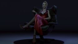 1girls 3d big_breasts blender blonde blonde_hair blue_eyes bracelet busty chair cleavage cleavage_cutout clothed clothing crossed_legs dress earrings female female_only final_fantasy final_fantasy_vii final_fantasy_vii_remake heels high_heels jewelry large_breasts lipstick makeup necklace office_chair pale-skinned_female pale_skin pinup pinup_pose platinum_blonde_hair pose posing quilsfm red_dress red_shoes ring scarlet_(ffvii) shoes sitting sitting_on_chair solo stockings thigh_highs thighhighs tied_hair