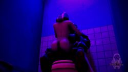 1boy 1girls 3d alien animated bathroom bioware cowgirl_position krogan mass_effect no_sound quarian restroom riding smutylynx_(artist) source_filmmaker tali'zorah_nar_rayya toilet urdnot_wrex video