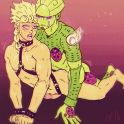 ambiguous_penetration anal animated blonde_hair bondage bondage_outfit collar garikaliev gay giorno_giovanna gold_experience jojo's_bizarre_adventure male/male male_focus male_only stand_(jjba) standcest vento_aureo yaoi