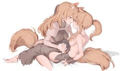 1futa 1girls 2020 after_kiss age_difference animal_ears animal_humanoid arknights ass aunt aunt_and_niece barefoot blonde_hair blue_eyes blush bodily_fluids breasts clothed clothing cum cum_on_hand cum_on_penis duo eye_contact feet female fluffy fluffy_tail fur futa_on_female futanari genital_fluids genitals hair hand_on_penis handjob hi_res humanoid humanoid_on_humanoid humanoid_penis hypergryph incest intersex intersex/female kemonomimi light_skin looking_at_another mostly_nude nearl_(arknights) niece nude nude_futanari pale_skin partially_clothed penile penis ponytail pubes saliva sex simple_background studio_montagne video_games whislash_(arknights) yellow_eyes ying_(artist)