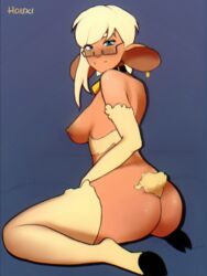 anthro ass bovid caprine female hoisxi mammal sheep solo wilma(woolrool)