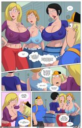 1boy 2:3_ratio 3girls arabatos blonde_hair blonde_hair_female breasts brown_hair brown_hair_female busty chris_griffin cleavage clothing comic comic_page connie_d'amico dialogue ear_piercing earrings english_dialogue family_guy female hips hourglass_figure hyper_breasts jewelry legs light-skinned_female light-skinned_male light_skin lips lipstick long_blonde_hair long_hair long_hair_female male multiple_girls nipple_bulge page_2 page_number piercing short_black_hair short_blonde_hair short_brown_hair short_hair short_hair_female short_hair_male speech_bubble talking_to_another thick thick_legs thick_thighs thighs ventzcomics ventzx voluptuous wide_hips