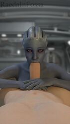 1boy 1girls 3d 3d_(artwork) 9:16 alien alien_girl asari bioware blender blowjob blue_skin breasts fellatio hand_on_penis hi_res human human_penetrating liara_t'soni light-skinned_male looking_at_viewer male/female male_penetrating male_pov mass_effect oral oral_sex penis raedainfossa sex