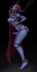 1futa ass bondage breasts dark_ranger elf enia erection feet futa_only futanari glowing_eyes hoodie legs nipples open_mouth penis red_eyes rope slave solo sylvanas_windrunner thighs tied_arms tied_hands tied_legs tied_up toes veiny_penis warcraft world_of_warcraft wow