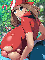 1girls ? alternate_breast_size big_breasts breast_expansion breast_growth breasts bursting_breasts exposed_nipples huge_breasts lactation massive_breasts may_(pokemon) milk nipples norio_(pheromosa_times) outdoors pokemon ripped_clothing solo solo_female tagme torn_clothes wardrobe_malfunction