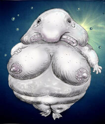 blobfish female female_only front_view nude obese obese_female solo standing tagme