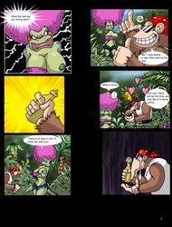 angry breasts clothing comic day donkey_kong_(series) female funky_kong fur holding interspecies kalypso kong kremling lordstevie male mammal nintendo outdoors primate rejection scalie smile tagme text