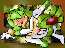 2005 auntymoira cosmo_the_seedrian crossover cunnilingus green kirlia oral_sex pokemon pokemon_(species) pokemon_rse purity seedrian sonic_(series) sonic_the_hedgehog_(series) sonic_x yuri