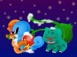 bulbasaur charmander fire nintendo pokémon_(species) pokemon pokemon_rgby shadowlink350 smooth_skin squirtle tail tail_fire