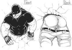 1boy abs ass ass_focus ass_hair back_view balls bara belt biceps black_and_white body_hair bottomwear clothed clothing dilf facial_hair fingerless_gloves front_view gloves hairy hairy_ass hairy_male hairy_thighs human human_only iwao_oguro knuckleduster_(my_hero_academia) male male_focus male_only mask masked mature mature_male monochrome muscle muscles muscular muscular_male my_hero_academia pants pants_down pecs pectorals ryker scar scar_on_arm scar_on_cheek scar_on_face scars scars_all_over shirt solo solo_focus solo_male stuck_in_wall superhero teeth teeth_clenched teeth_showing thick_thighs tight_clothing tight_shirt tight_topwear topwear vigilante:_my_hero_academia_illegals