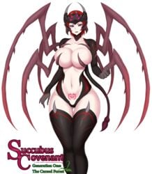 belly belly_button big_breasts breast breast_press breast_squeeze curvy demon demon_girl demon_horns demon_tail game_cg goth goth_girl gothic horns hourglass_figure kainkout milf official_art pubic_tattoo spider_succubus_(succubus_covenant) succubus succubus_covenant succubus_horns succubus_tail succubus_tattoo thick thick_thighs thighhighs thin thin_waist voluptuous