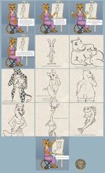 absurd_res antelope anthro ass big_breasts bovid breasts canid canine canis cheetah comic common_hippopotamus dialogue easel english_text evil_grin felid feline female fish gerenuk giraffe giraffid group hare hi_res hippopotamid humor julia_(vestina) lagomorph leporid lion looking_at_viewer mammal marine nipples overweight overweight_anthro pantherine perch pose small_breasts smile suid suina sus_(pig) teeth text true_antelope ursid vestina wild_boar wolf