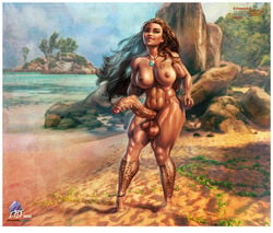 1futa abs balls beach big_balls big_breasts big_penis breasts brown_body brown_eyes brown_hair brown_skin collar dark-skinned_futanari dark_skin dick dickgirl disney flaccid futa_only futa_penis futanari hairy hyper hyper_balls hyper_penis intersex kinkyjimmy long_hair long_penis moana moana_waialiki muscular muscular_futanari naked nude penis smile tattoo thick_hips thick_legs thick_penis thick_thighs wide_hips