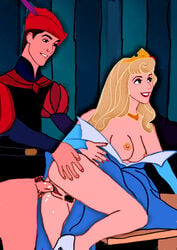 aurora_(sleeping_beauty) breasts canon_couple disney disney_prince disney_princess female from_behind from_behind_position male nipples penis penis_in_pussy prince prince_phillip princess pussy rescuemax royalty sex sleeping_beauty_(1959_film) smile teeth