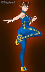 1girls artist_signature capcom chun-li female female_only solo street_fighter video_game zugalewd