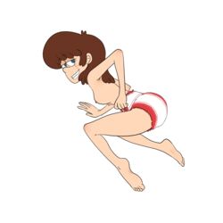 aged_up barefoot breasts diaper feet female female_only lynn_loud nipple older the_loud_house thighs