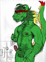 2009 anthro balls chinese_dragon color_edit colored dojo_kanojo_cho eastern_dragon erection jakkindragonboy male male_only nipples penis scalie solo xiaolin_showdown