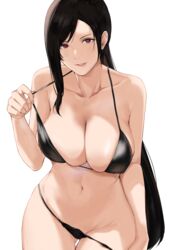 1girls big_breasts black_bikini black_hair black_panties breasts female female_only final_fantasy final_fantasy_vii j@ck lip_biting looking_at_viewer tifa_lockhart