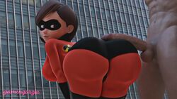 1boy 1girls 3d armwear ass blender breasts clothing disney erection eyewear female footwear gamingarzia handwear helen_parr huge_ass human large_ass legwear light-skinned_male light_skin male mask penis pixar smooth_skin straight testicles the_incredibles