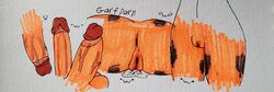 absurd_res anthro anus ass big_butt black_markings bodily_fluids cuntboy disembodied_penis domestic_cat erection felid feline felis fur garfield_(series) garfield_the_cat genital_fluids genital_focus genitals hi_res intersex male mammal markings murrays_mistake orange_body orange_fur paws,_inc. penis precum pussy pussy_juice solo thigh_gap vein viacom what