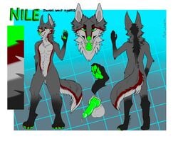 absurd_res anthro canid canine canis foot_focus hi_res jackal knot looking_at_viewer male male_only mammal model_sheet mutt_teeth open_mouth pawpads paws side-striped_jackal solo tall tongue wackal wolf