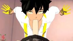 2boys animated big_penis black_hair brunette clothed_sex cum cum_in_mouth cum_in_throat cum_inside dark_skin deepthroat eye_contact fellatio freckles gay gloves green_eyes jaune_arc light-skinned_male long_penis loop male_only no_sound oral oscar_pine pov rwby sfmslayer short_hair source_filmmaker tagme throat_barrier thrusting thrusting_into_mouth video yaoi yellow_eyes yellow_gloves