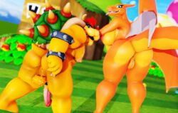 3d_(artwork) anthro anus ass balls belly big_ass big_breasts big_butt bowser breasts butt charizard cock_ring digital_media_(artwork) dragon duo erection female genitals hi_res huge_breasts looking_at_viewer looking_back male malicekira mario_(series) membrane_(anatomy) membranous_wings musclegut muscular muscular_anthro muscular_male nintendo nipples nude open_mouth overweight overweight_anthro overweight_female penis pokémon_(species) pokemon pokemon_(species) presenting presenting_anus presenting_pussy pussy scalie smile spiked_balls spiked_penis spikes spikes_(anatomy) super_mario_bros. super_smash_bros. super_smash_bros._ultimate thick_thighs video_games wide_hips wings