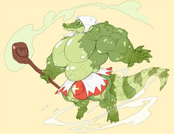 2016 5_fingers anthro balls big_balls big_bulge big_muscles big_pecs big_penis bulge clothing crocodile crocodilian crocodylid felt_cap fingers genitals green_body hat headgear headwear healer holding_object huge_balls huge_bulge huge_cock huge_muscles huge_pecs hyper hyper_balls hyper_bulge hyper_genitalia hyper_muscles hyper_penis male musclegut muscular nipples pecs penis plantigrade reptile scalie sharp_teeth simple_background smoke solo stagor55 tan_background teeth underwear wand yellow_eyes