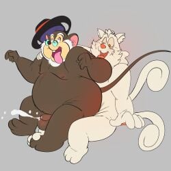 1:1 an_american_tail anal anthro beard belly big_belly bodily_fluids cum domestic_cat don_bluth duo ejaculation eyewear facial_hair felid feline felis genital_fluids genitals glasses hi_res joesanchez male male/male mammal moobs mouse murid murine nipples overweight overweight_male papa_mousekewitz penis rodent rodent_tail sex small_penis tongue tongue_out