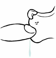 2d_animation ambiguous_form ambiguous_gender animated bodily_fluids canid canine drooling fellatio genitals humanoid_genitalia humanoid_penis loop low_res mammal open_mouth oral penile penis saliva sex sucking theredlace toony