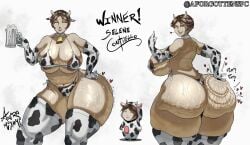 1girls aforgottenspc areola_slip areolae armwear artist_name ass ass_shot ass_smack back_view beer_mug big_ass big_breasts bikini bikini_bottom bikini_top bottomwear breasts brown_hair brown_pubic_hair character_name cleavage closed_eyes cow_ears cow_print cow_print_armwear cow_print_bikini cow_print_gloves cow_print_legwear cow_print_thighhighs cowbell drink elbow_gloves english english_text fake_animal_ears fake_cow_horns female female_only front_view gloves hair hand_on_hip heart hearts hips holding_drink holding_object horns huge_ass huge_breasts large_ass legwear mature mature_female mature_woman milf milk mother motion_lines neckwear one_eye_closed onesie onomatopoeia poll_winner pubic_hair purple_eyes selene_contiello side_view sideboob skullgirls smacking_own_ass smile solo solo_female sweat sweatdrop sweating sweaty sweaty_ass sweaty_body sweaty_breasts sweaty_butt sweaty_thighs swimwear text thick_thighs thighhighs thighs topwear white_background wide_hips