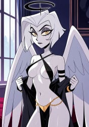 ai_generated artesensuale belly_dancer bocas_top female female_only hazbin_hotel loincloth lute_(hazbin_hotel) revealing_outfit solo solo_female solo_focus