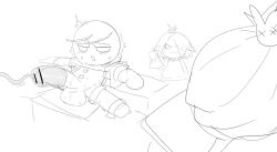 1boy 2girls big_penis censored cookie_run cookie_run_ovenbreak dr_wasabi_cookie gingerbrave kuwoesque milking_machine penis tagme