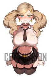ann_takamaki atlus big_ass big_butt big_thighs big_tits big_titties choclo_draws clothing commission curvaceous curvaceous_female curvaceous_figure curvy curvy_figure curvy_hips female female_focus female_only high_thighs long_hair persona persona_5 persona_5_royal sega twintails yellow_hair
