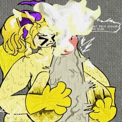 ass cum_in_face female flower_on_head flower_petals focus gray_skin oc original_character roblox roblox_oc robloxian