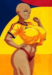 2020s 2026 2d 2d_(artwork) alvarikokearte bald bald_female big_breasts breasts colombian colombian_female female female_only national_personification personification png solo world_cup