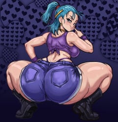 1girl 1girls ass big_ass big_boobs big_breasts blue_eyes blue_hair boobs breasts bulma_briefs chubby chubby_female dragon_ball drawing fanart huge_ass huge_breasts large_ass large_breasts magentapeel milf muscle muscles muscular muscular_female plump voluptuous