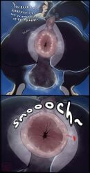 absurd_res anthro anus balls big_anus big_balls big_butt butt butt_focus comic comic_panel dialogue equid equine first_person_view genitals genjii hi_res horse huge_anus huge_balls huge_butt hyper hyper_anus hyper_balls hyper_butt hyper_genitalia looking_at_viewer loom looming looming_over male mammal nude presenting presenting_anus presenting_balls presenting_hindquarters puffy_anus smooch_(sound_effect) tail thick_tail thick_thighs