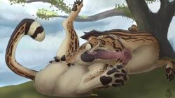 16:9 2024 4k absurd_res animal_genitalia animal_penis anthro autofellatio ball_bulge big_flare cheetah claws cock_vore deep_fossa dialogue equine_genitalia equine_penis felid feline genitals hi_res male male_pred mammal masturbation nolow nolow_(character) nude oral oral_masturbation outside paws penile penile_masturbation penis plant solo taur tree vore widescreen