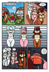 amy_rose blushing chipmunk embarrassed embarrassed_expression embarrassed_female embarrassed_nude_female female fur furry hedgehog lanolin_the_sheep nipples nude nude_female prison prisoner pussy sally_acorn sheep sonic_(series) sonic_the_hedgehog_(series) sqootshy