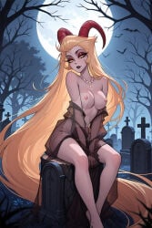 ai_generated artesensuale female female_only hazbin_hotel lilith_morningstar_(hazbin_hotel) nipples see-through see-through_clothing solo solo_female solo_focus