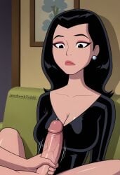 ai_generated ben_10 ben_10_alien_force ben_10_ultimate_alien big_breasts big_penis cartoon_network elena_validus handjob masturbation surprised surprised_expression