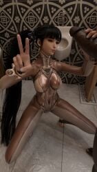 bathroom big_penis eve_(stellar_blade) icedev masturbation mustard_sfm noctryanim peace_sign selfie stellar_blade